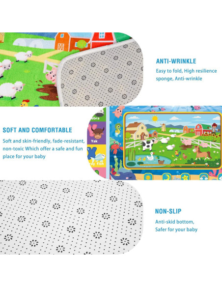 Alfombra de Juego Educativa AKASISRUG 200x150 cm Antideslizante