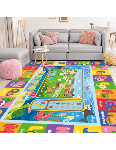 Alfombra de Juego Educativa AKASISRUG 200x150 cm Antideslizante