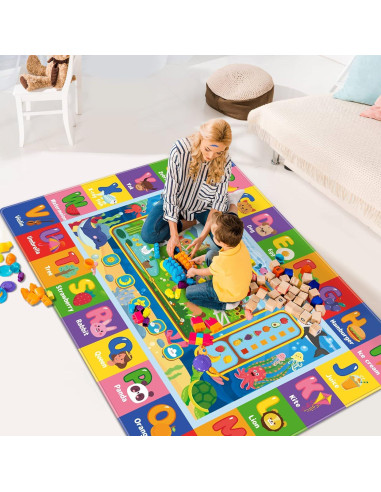 Alfombra de Juego Educativa AKASISRUG 200x150 cm Antideslizante