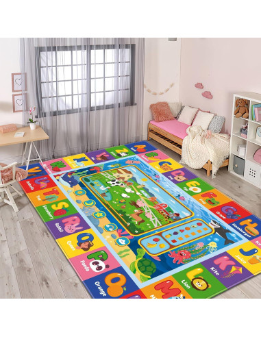 Alfombra de Juego Educativa AKASISRUG 200x150 cm Antideslizante