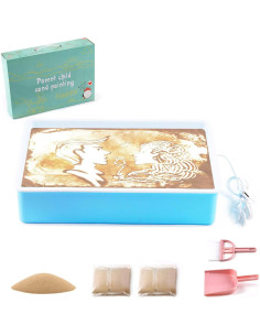 Mesa de Luz Vatrepeo para Pintura de Arena Ajustable Azul 2