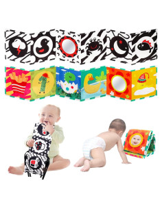 2Pack Libros Suaves AUKSKY para Bebés 0-12 Meses Estimulación Visual