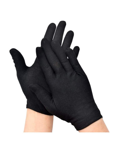 Guantes de Algodón Premium Rirsoasy - 5 Pares Tamaño Grande Negro