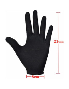 Guantes de Algodón Premium Rirsoasy - 5 Pares Tamaño Grande Negro 2