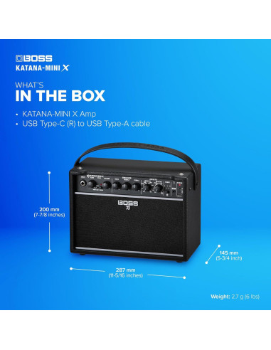 Amplificador BOSS Katana-Mini X 10W Bluetooth para guitarra