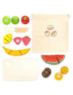 Juego de Frutas para Cortar umu - Juguete de Madera 17 Piezas