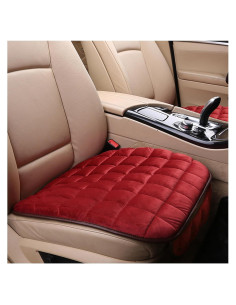 Cojines de Asiento de Coche Carleef 2 Piezas Felpa Rojo