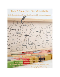 Rompecabezas Jumbo de Animales A-Z Happyramid - Madera Educativa 2