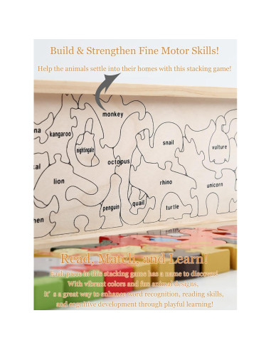 Rompecabezas Jumbo de Animales A-Z Happyramid - Madera Educativa