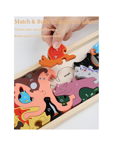 Rompecabezas Jumbo de Animales A-Z Happyramid - Madera Educativa
