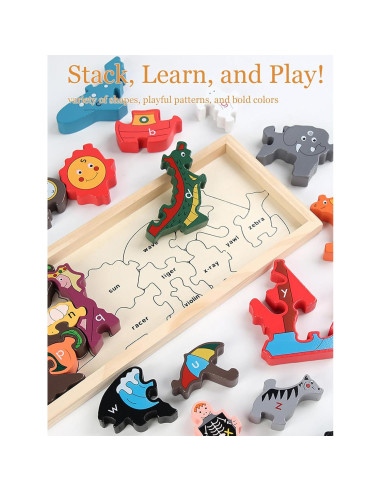 Rompecabezas Jumbo de Animales A-Z Happyramid - Madera Educativa