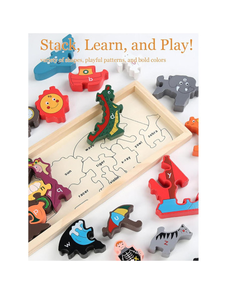 Rompecabezas Jumbo de Animales A-Z Happyramid - Madera Educativa