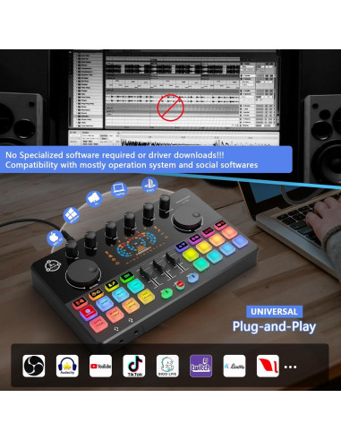 Paquete de Podcast para 2 con Mezclador DJ COMMANDER M100