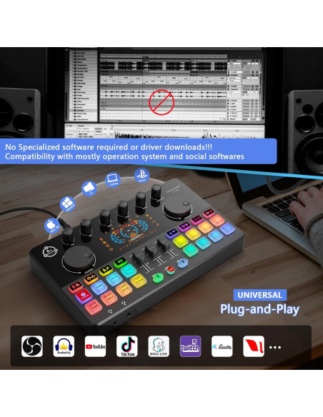 Paquete de Podcast para 2 con Mezclador DJ COMMANDER M100