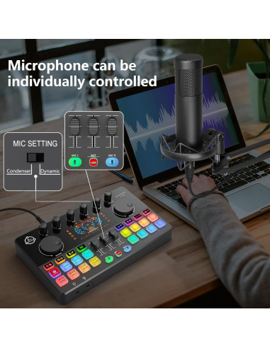 Paquete de Podcast para 2 con Mezclador DJ COMMANDER M100