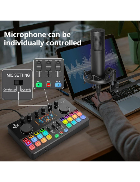 Paquete de Podcast para 2 con Mezclador DJ COMMANDER M100
