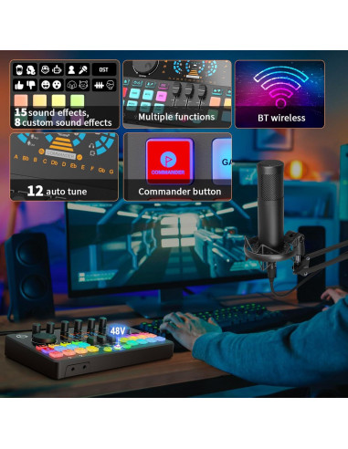 Paquete de Podcast para 2 con Mezclador DJ COMMANDER M100