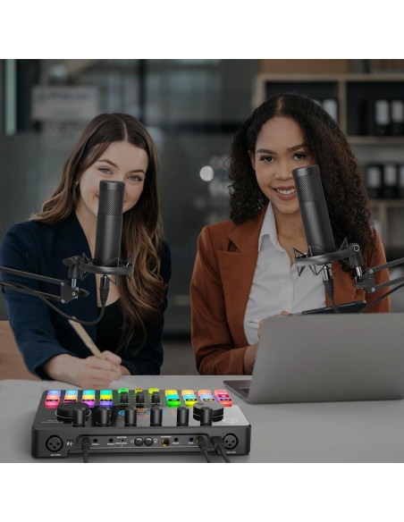 Paquete de Podcast para 2 con Mezclador DJ COMMANDER M100