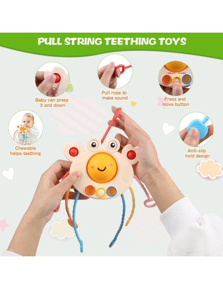 Juguetes Montessori OUWANCH 4 en 1 para Bebés 6-12 Meses