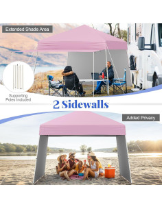 Carpa Plegable Goplus 4.3x2.8m con 2 Paredes Laterales UPF50+ 2