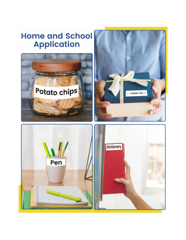 10 Cintas de Etiqueta Suminey TZe 12mm Negro sobre Blanco