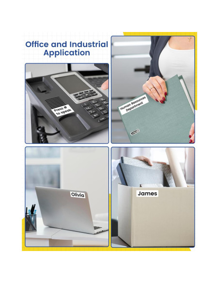 10 Cintas de Etiqueta Suminey TZe 12mm Negro sobre Blanco