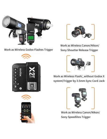 Disparador Inalámbrico Godox X2T-C TTL para Canon - Control Bluetooth