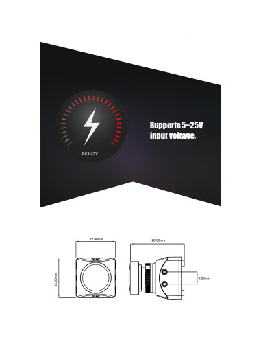 Cámara FPV Razer Mini 1200TVL CMOS 1/3" 22x22mm Ultra Ligera