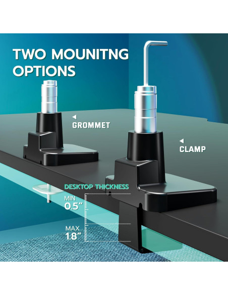 Brazo de Monitor ARES WING Soporte Gas 24-57" hasta 30 kg Negro