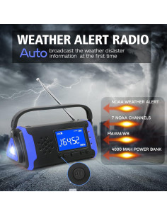 Radio Meteorológica de Emergencia DaringSnail 4000mAh Solar 2