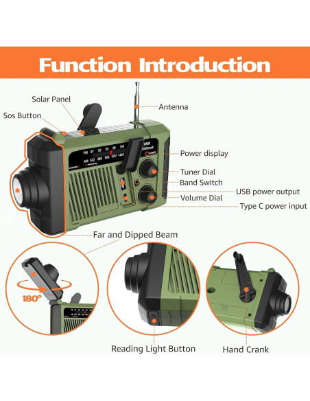 Radio Meteorológica de Emergencia Rui Hua P96 AM FM Carga Solar