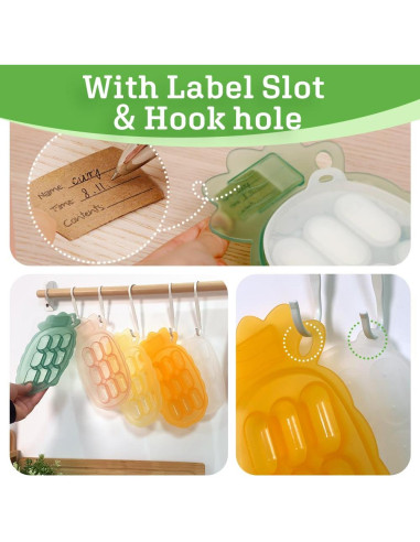 Bandeja de congelador de silicona Haakaa para bebés - Libre de BPA