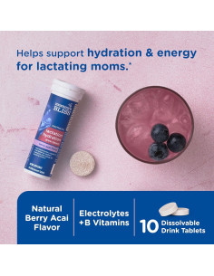 Tabletas de Hidratación Mommy's Bliss Berry Acai, 10 Unidades 2