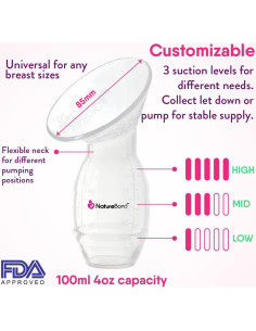 Bomba de Pecho Manual NatureBond de Silicona 100ml - Set Completo 2