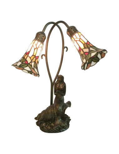 Lámpara de Mesa Tiffany Bieye L10625 Vidrio Templado 50.8 cm