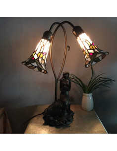 Lámpara de Mesa Tiffany Bieye L10625 Vidrio Templado 50.8 cm 2