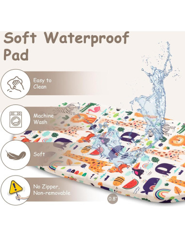 Cesta para Cambiar Bebés Boho con Almohadilla Impermeable