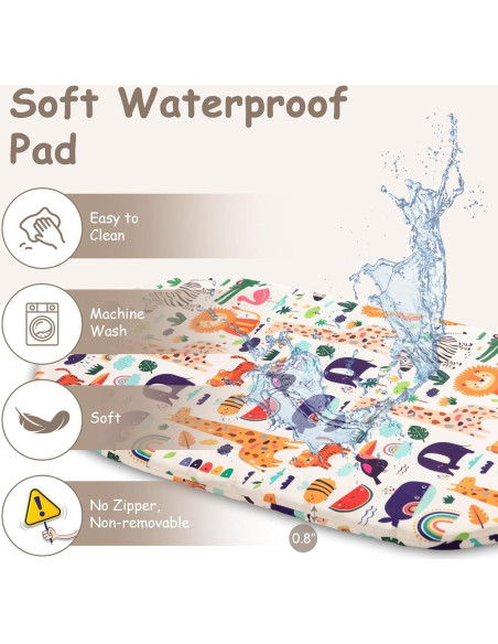 Cesta para Cambiar Bebés Boho con Almohadilla Impermeable