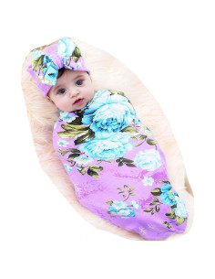 Manta de Recepción Galabloomer para Bebé 80x80 cm Púrpura