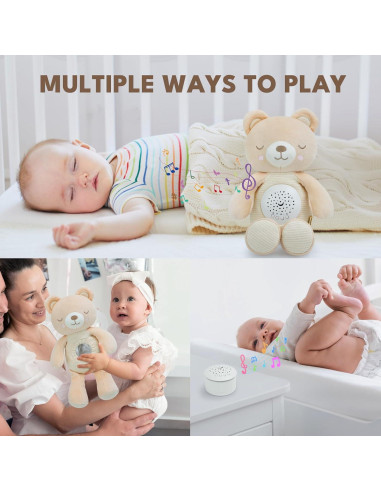 Animal de Peluche Musical Cottonbebe con Luz Nocturna 33cm