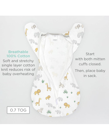 Saco de Envoltura Transicional Bebé Asombroso Mediano 3-6 Meses