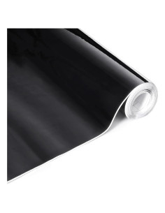 Vinilo Adhesivo Brillante Negro Lypumso 0.3m x 3m Sin Burbujas