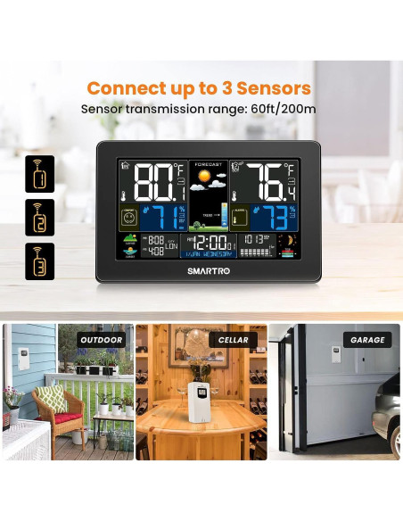 Estación Meteorológica SMARTRO SC93 Inalámbrica Interior Exterior