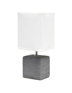 Lámpara de mesa Simple Designs LT2072-GRY gris con pantalla blanca