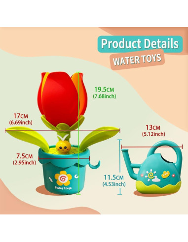 Juguete de Baño para Bebés Seeyoo Regadera de Flores 3+ Años