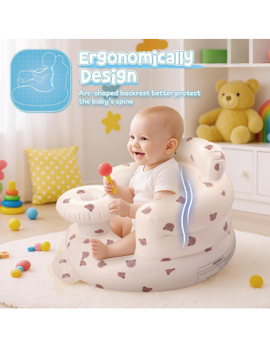 Asiento Inflable para Bebés Arscniek Beige Cabeza de Oso