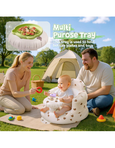 Asiento Inflable para Bebés Arscniek Beige Cabeza de Oso