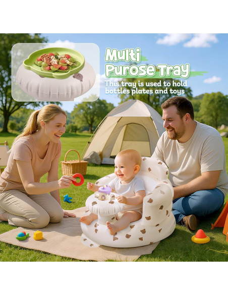 Asiento Inflable para Bebés Arscniek Beige Cabeza de Oso