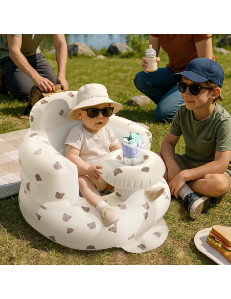Asiento Inflable para Bebés Arscniek Beige Cabeza de Oso