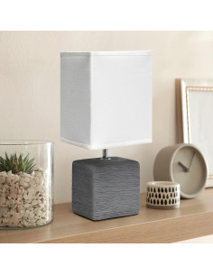 Lámpara de mesa Simple Designs LT2072-GRY gris con pantalla blanca 2